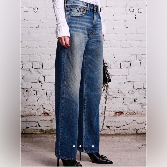 R13 ALICE SLIM STRAIGHT LEG JEANS IN AMBER BLUE - Picture 2 of 10